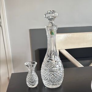 Waterford crystal Glandore Decanter and 4" Pop Vase